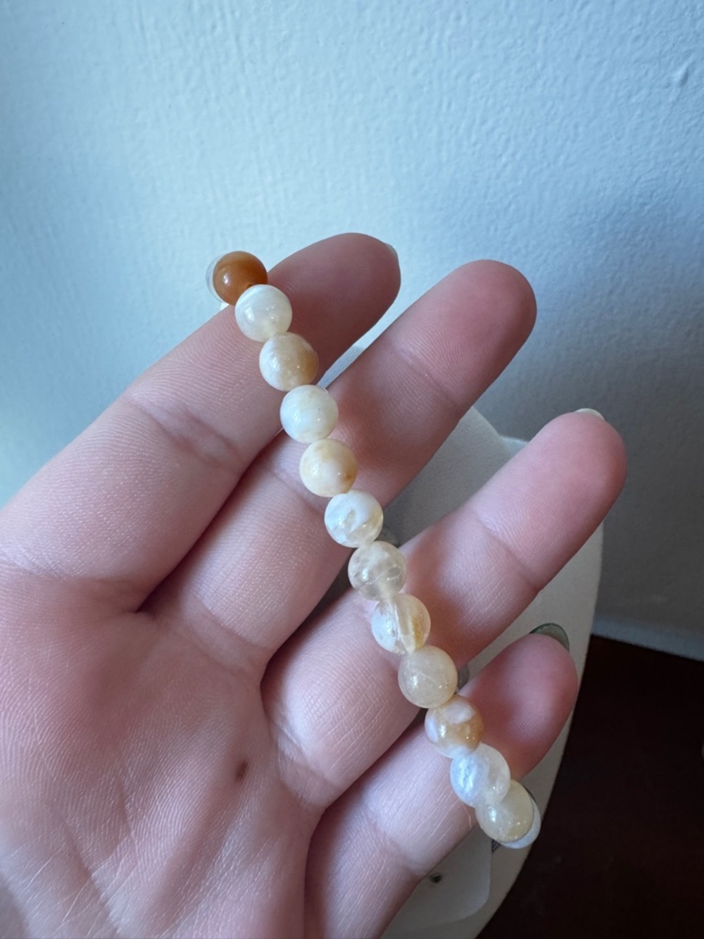 Yellow stone Varied Natural Stone Bead Adjustable Bolo Bracelet